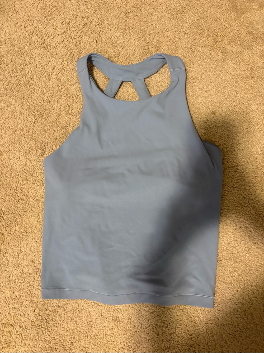 Athleta Dusty Blue High-Neck Open Back Tank